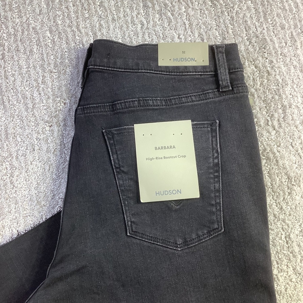 Hudson Barbara High Rise Bootcut Crop Jeans Dark Raven Size 32 NWT